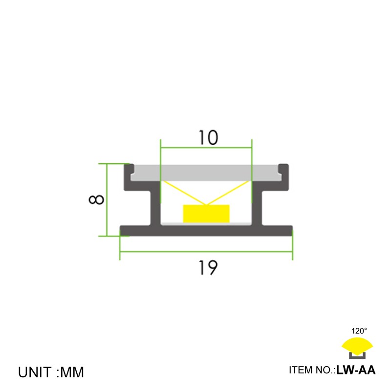 أرضية AA 19x8 مم