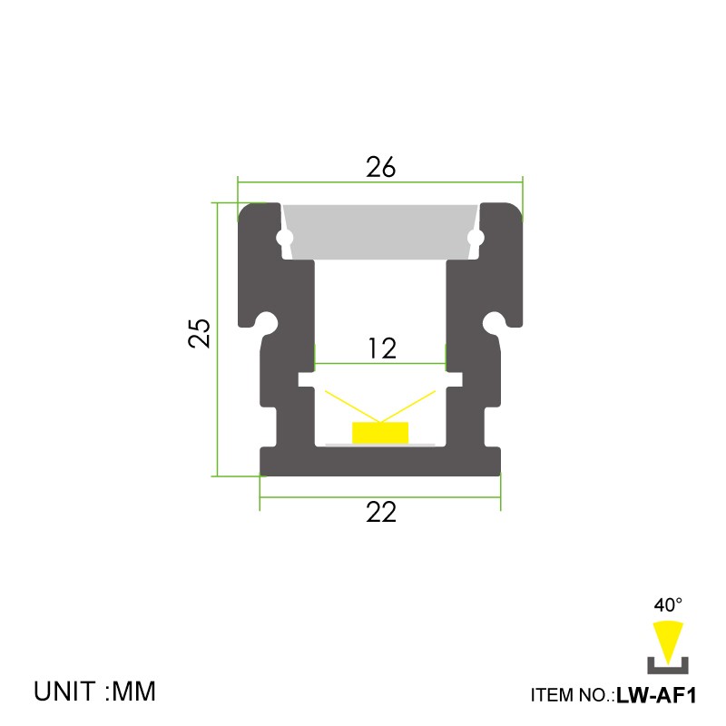 AF1 Ходить над 26x25mm