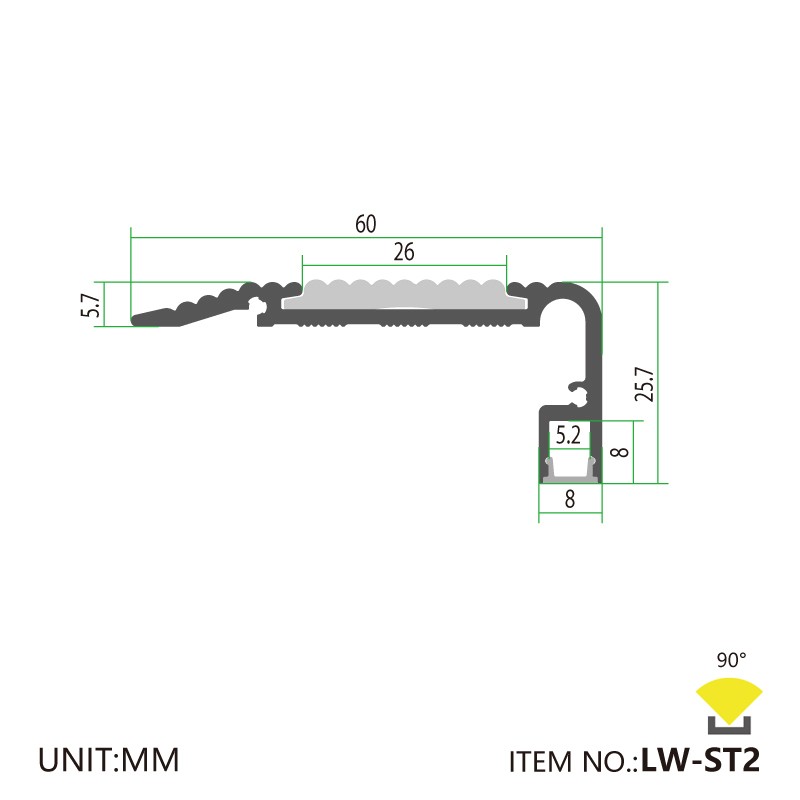 ST2 Trapverlichting 60x25,7 mm