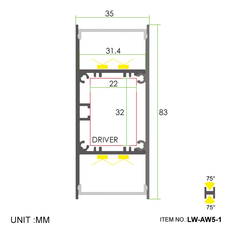AW5-1 קיר למעלה/למטה 35x83 מ