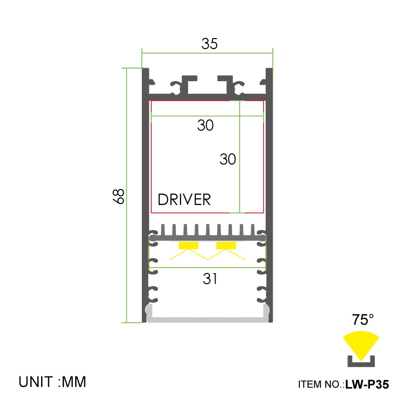 מגש להסרה P35 תליון 35x68 מ