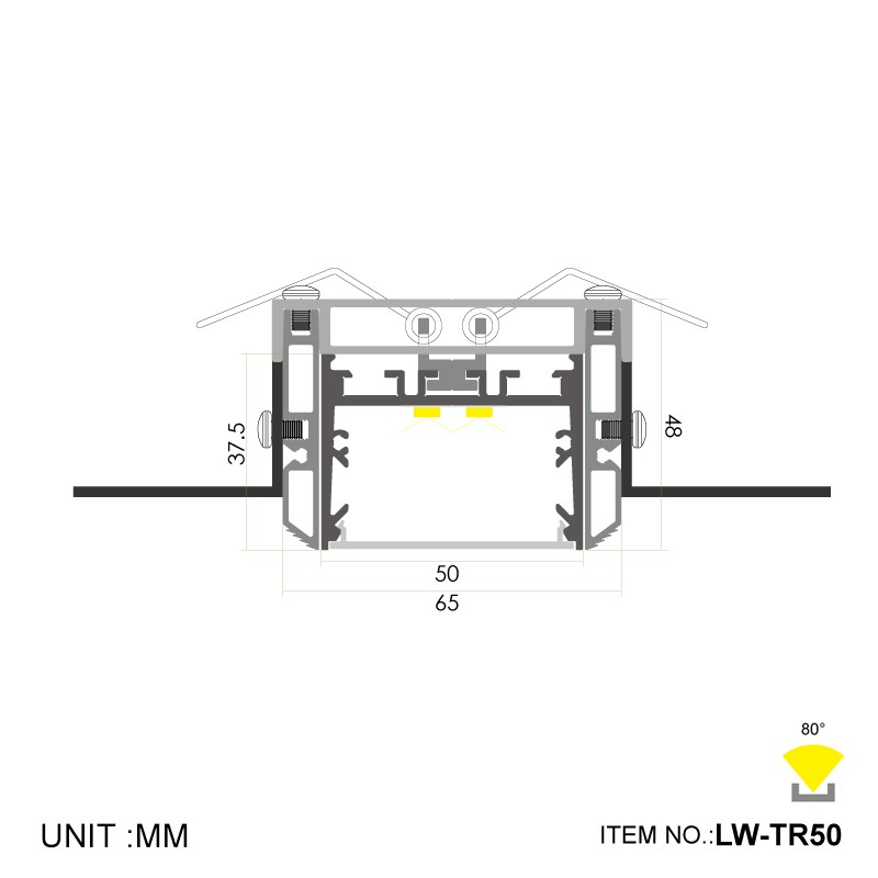 TR50 50mm Uden kant 65x48mm