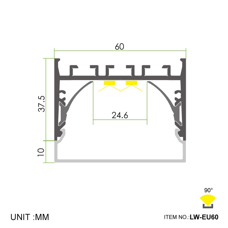EU60 60mm Wide 60x47.5mm
