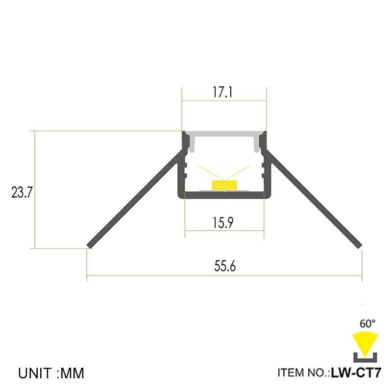 פינה חיצונית שקועה CT7 55.6x23.7 מ
