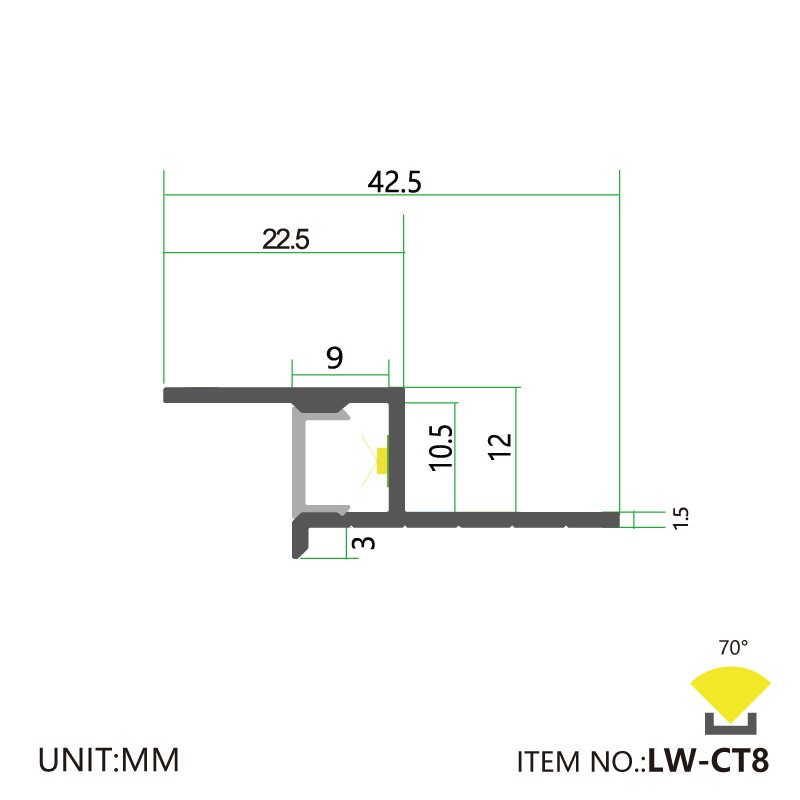 CT8 Trimless voor Cove 42,5x12mm