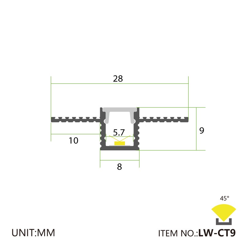 קיר גבס שקוע CT9 28x9 מ