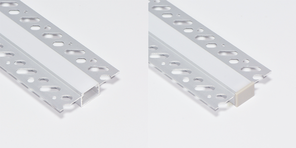 Extrusions for recessing into plasterboard walls and ceilings