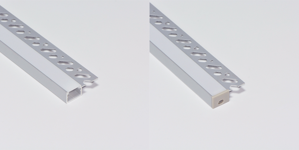 Trimless Aluminium Extrusions for recessing into plasterboard edge