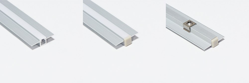 Rebate aluminium profile and diffuser with 