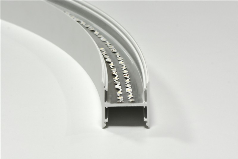 Perfil de aluminio LED con curva de flexión C50S de 50 mm