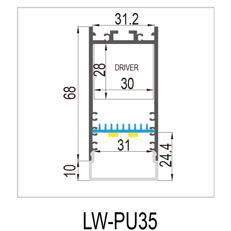 PU35 Pendelprofil 35x68mm