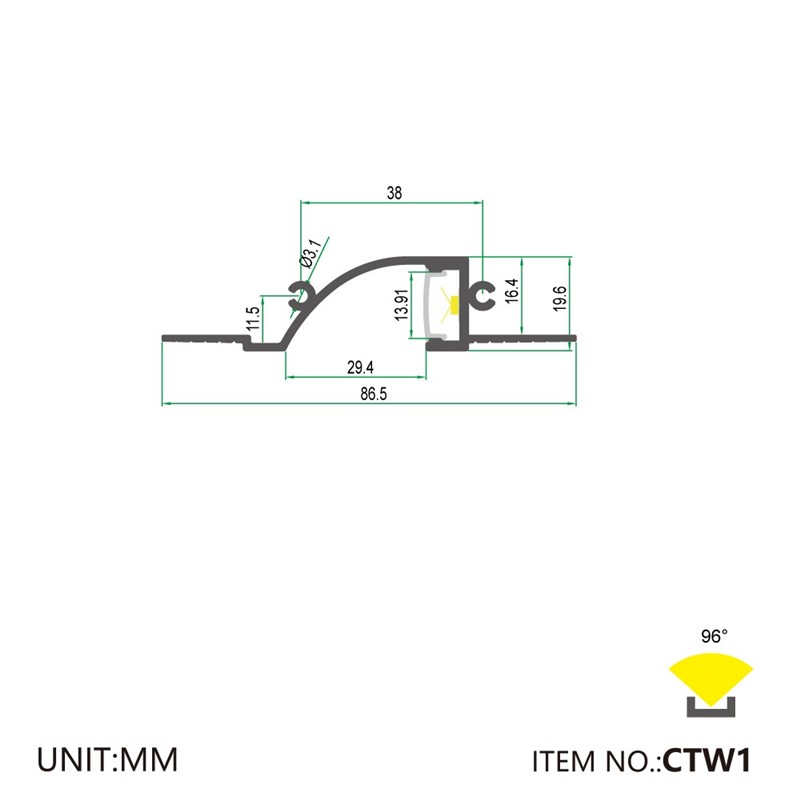 CTW1 Indirect Trimless 86.5x19.6mm