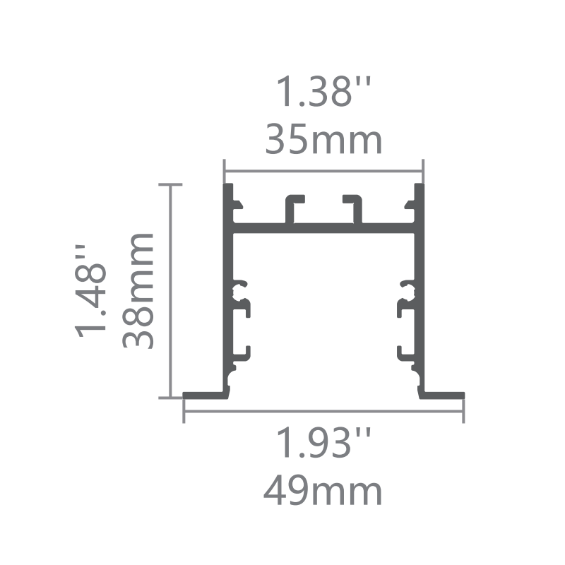 CR35 35 mm verzonken gebogen LED-fitting
