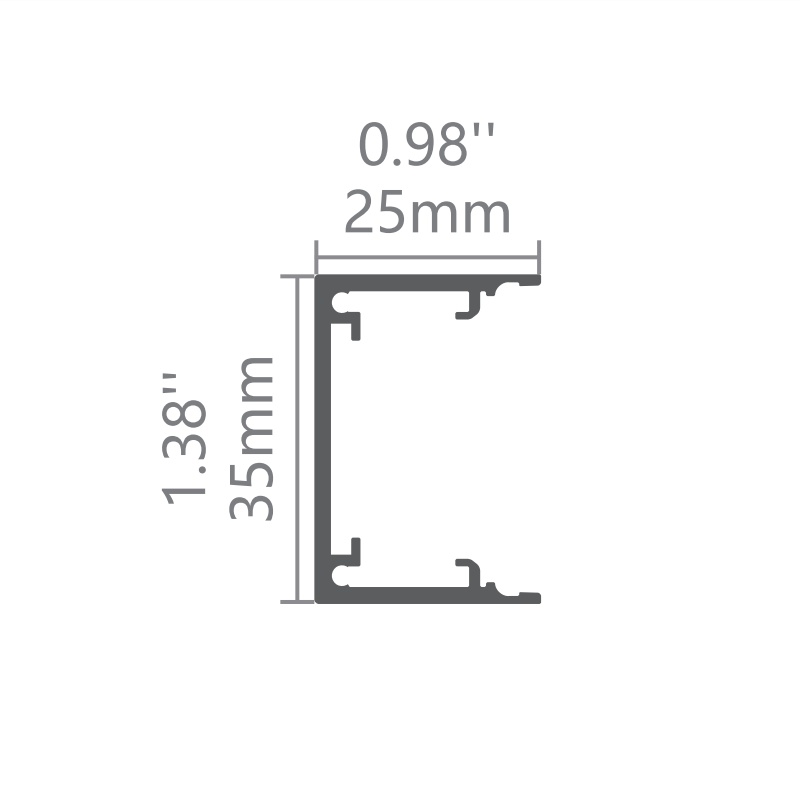 CS35 Silver Inward Oval Profile