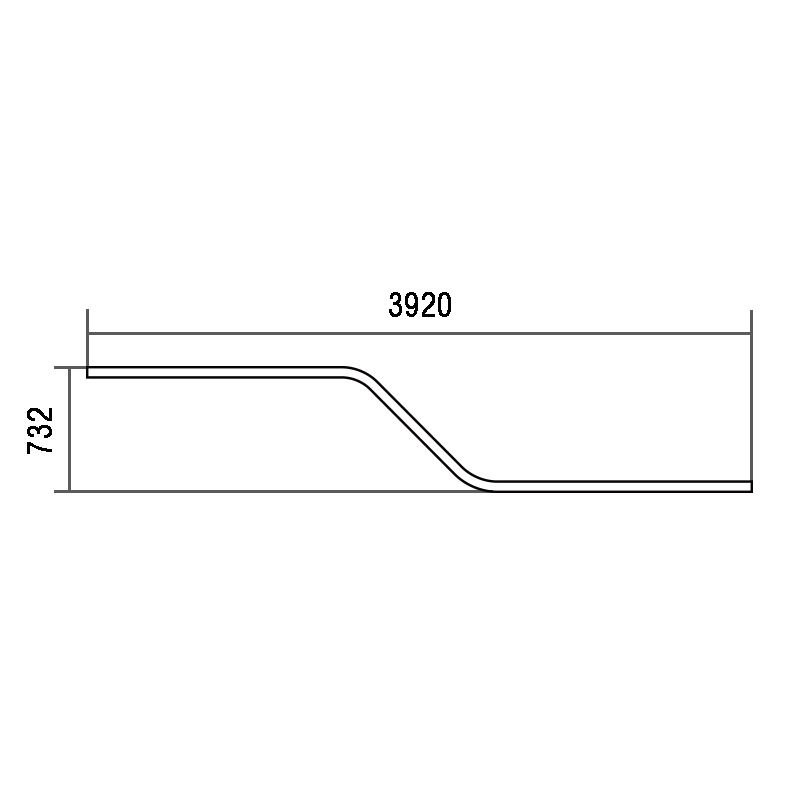 Encaixe de LED curvo linear C50N