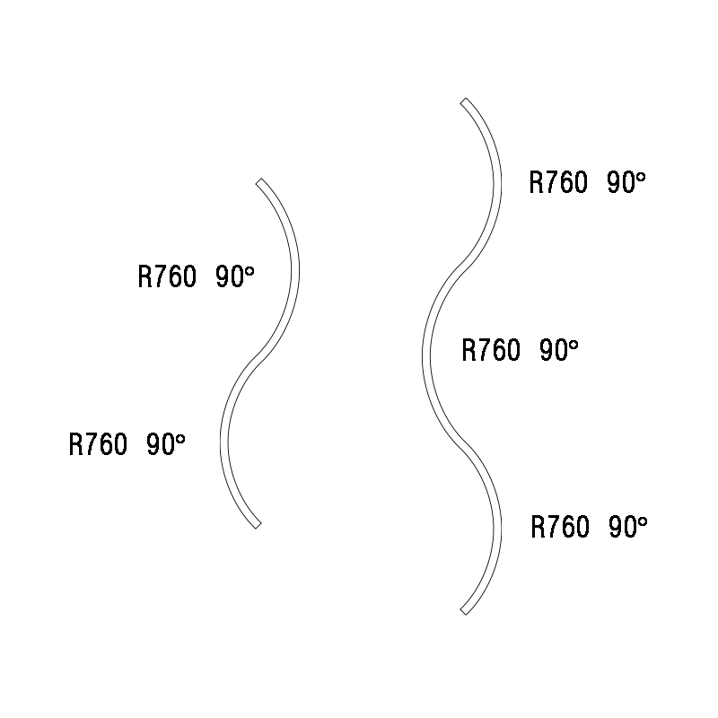 C50N S-vormige gebogen LED-fitting