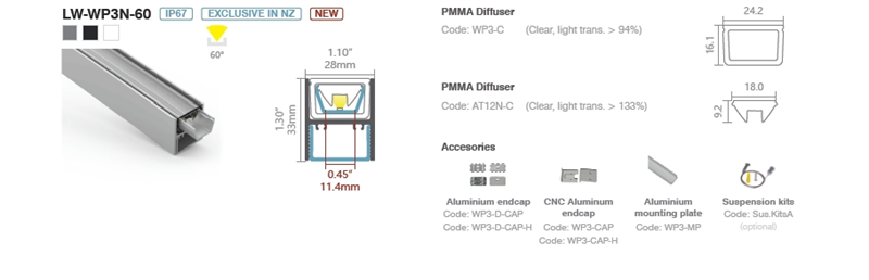 IP67 rated profile led light