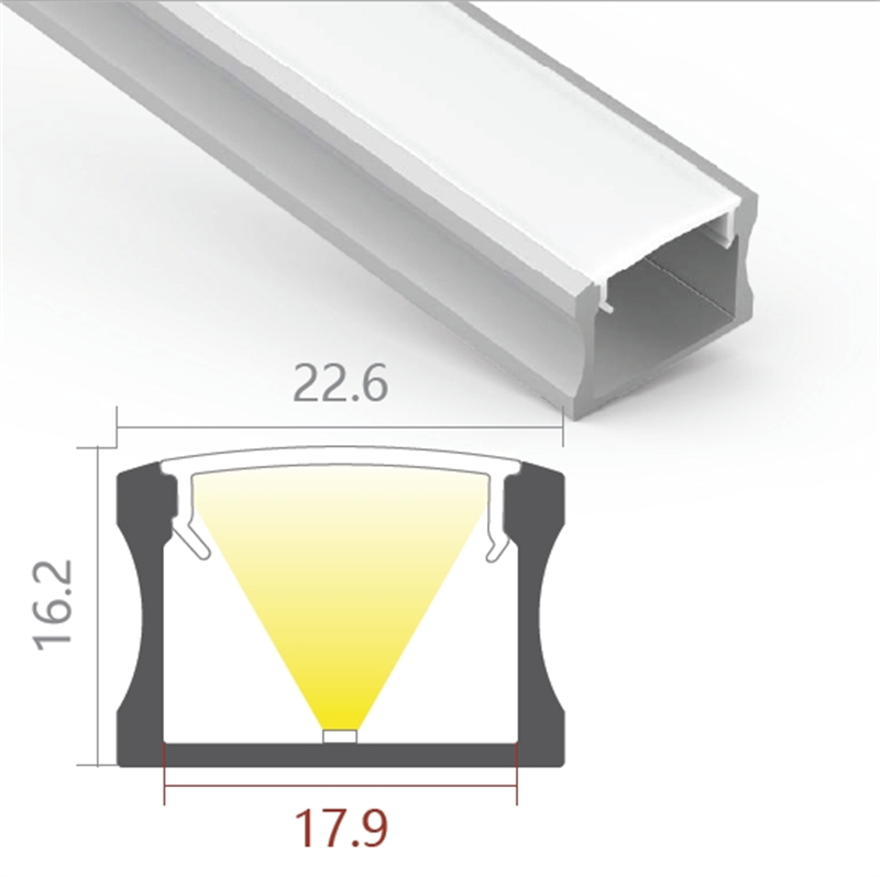 AS6 perfil de superficie de montaje del aluminio