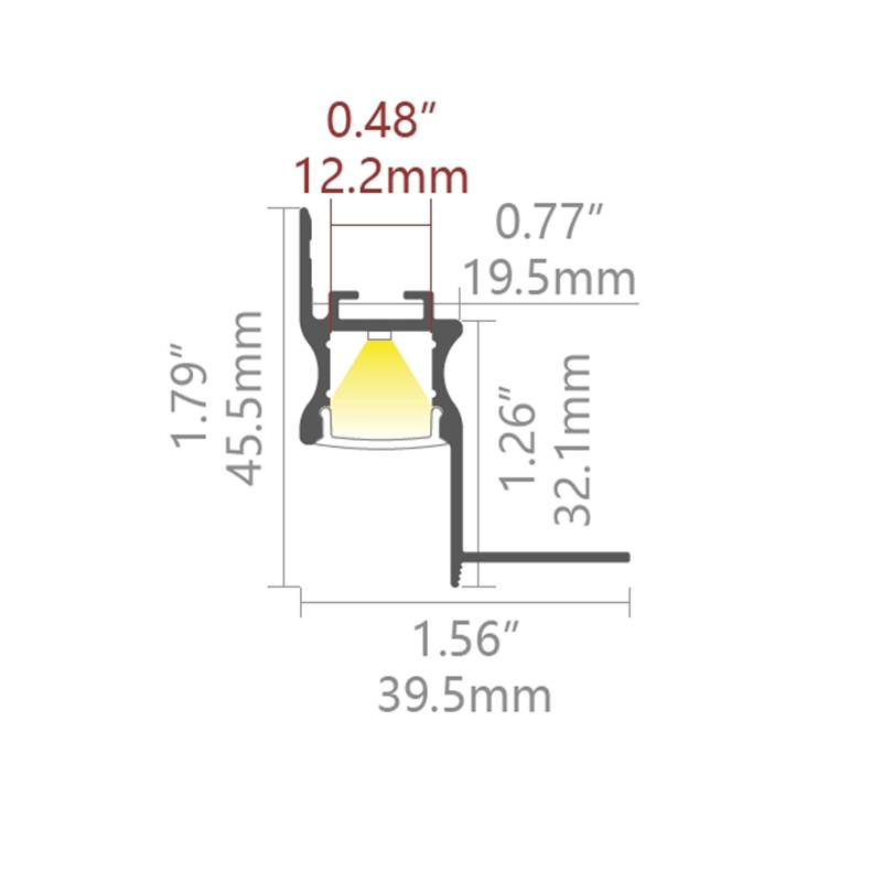 AT7N-1 Trimless Recessing 39.5x45.5mm