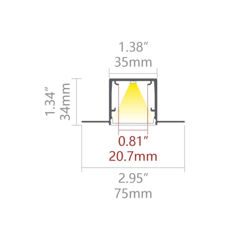 TR35N 35 مم بدون حواف 75 × 34 مم