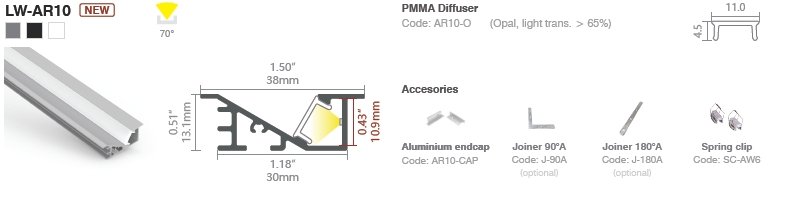 Recessed slim led profile