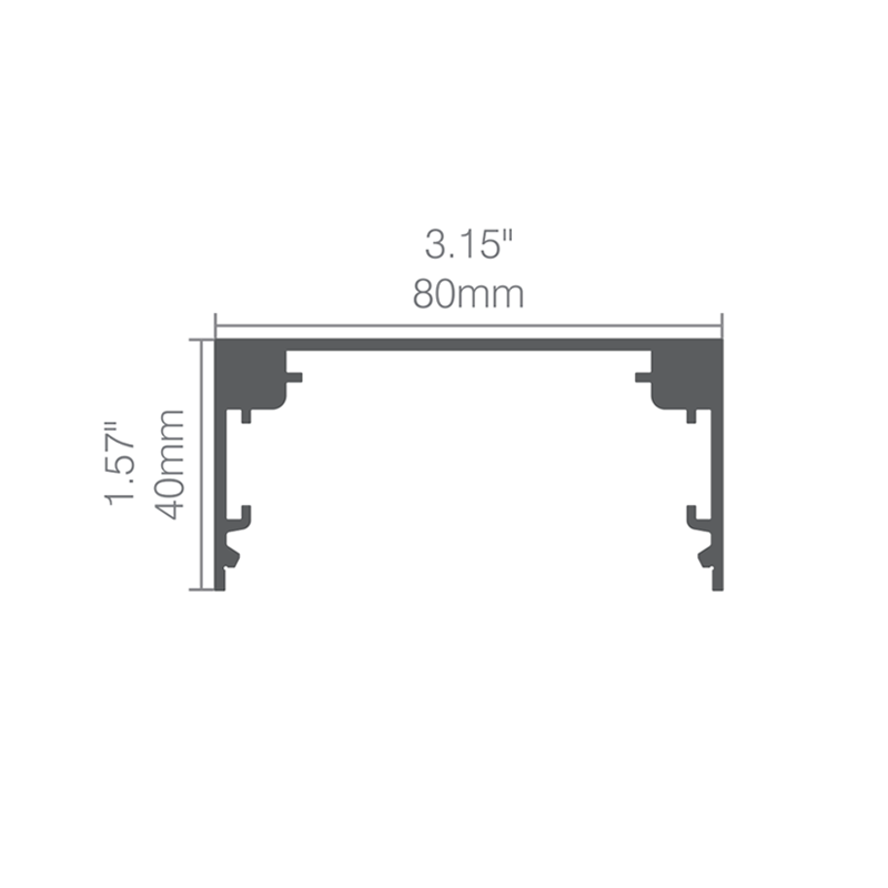 Perfil curvo LED dobrável CX80 de 80 mm