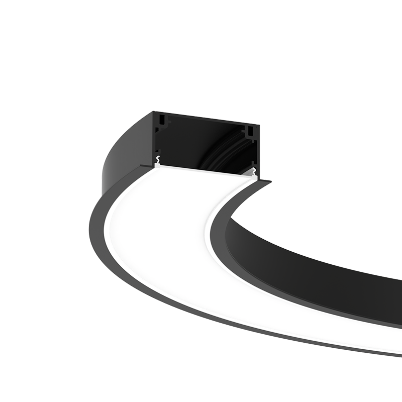 Luminária embutida linear curva CRX80 80mm led
