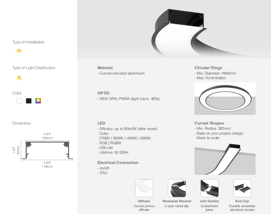 curved led lighting