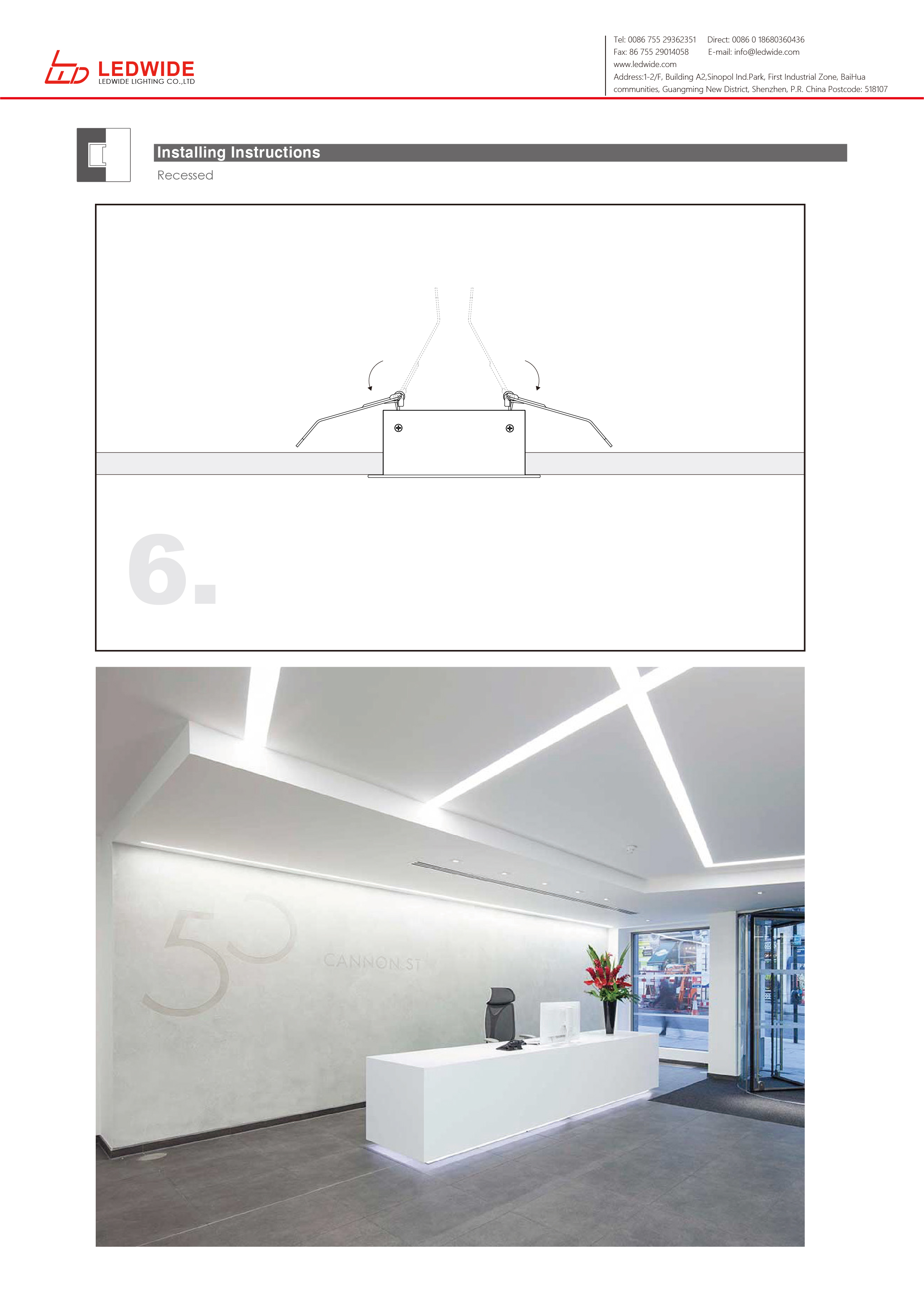 Wide recessed led extrusion profile