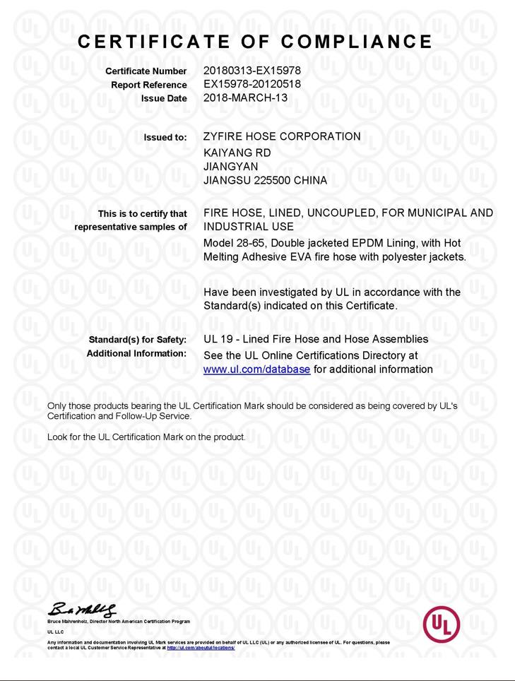 UL-19 Certificate 28-65
