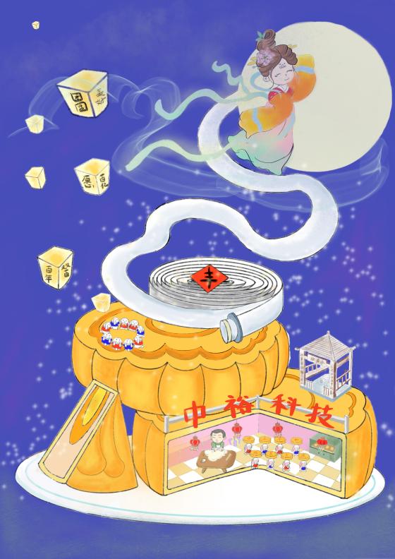 Opere pittoriche per arricchire la felicità nella nazione, nella famiglia e nella festa di metà autunno