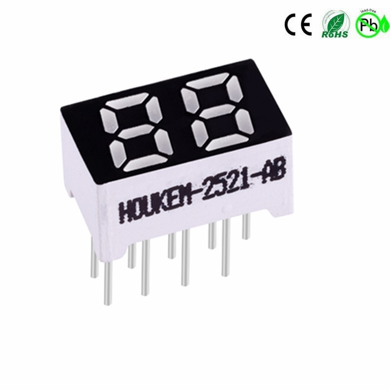 Red Green Yellow White 0.25 inch mini 7 segment led display 2 digits Factory