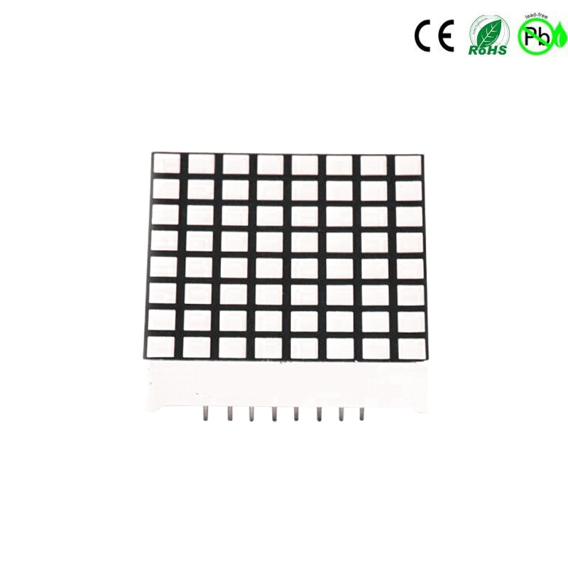 3-миллиметровый белый квадратный матричный дисплей 8x8 точек