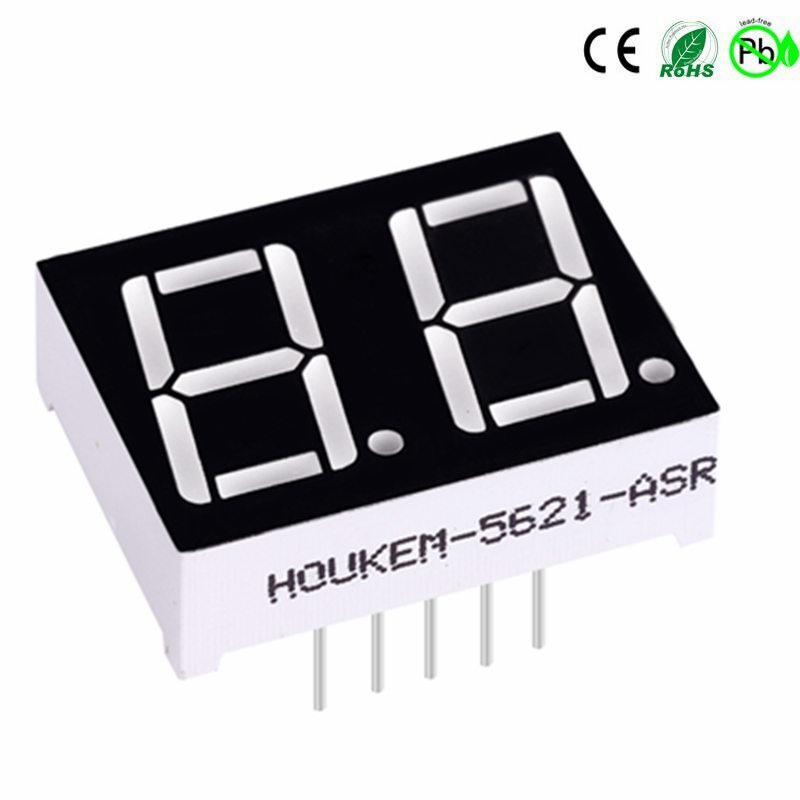 Houkem-5621-BSR Super Red 0,56 polegadas 7 segmentos LED display de 2 dígitos