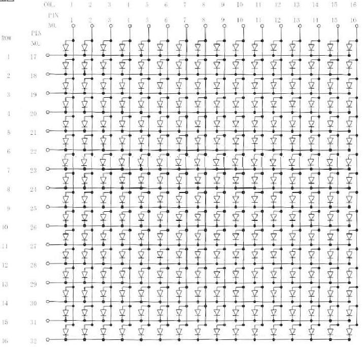 white 16x16 dot matrix
