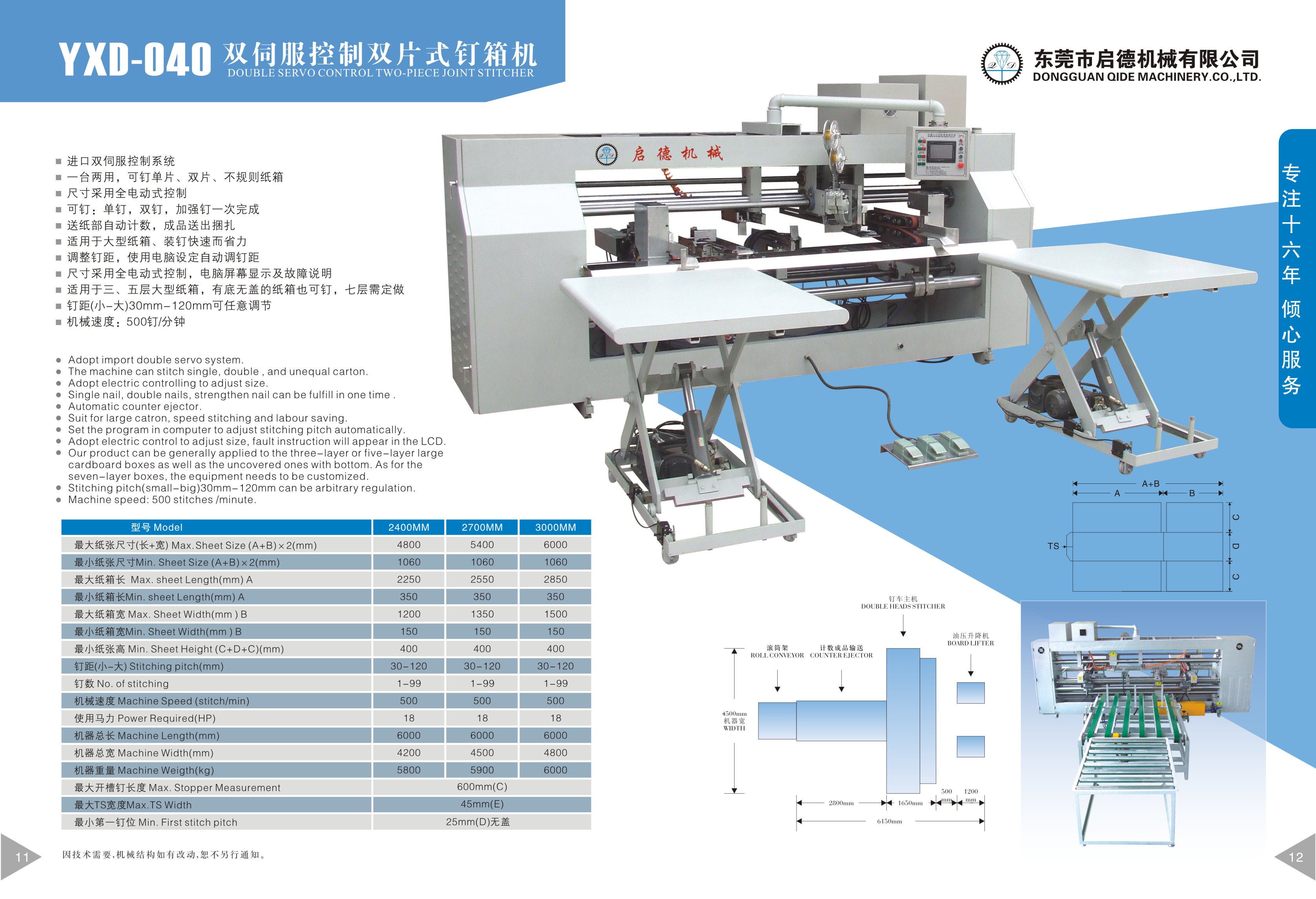 heavy duty jumbo size two head stitching machine