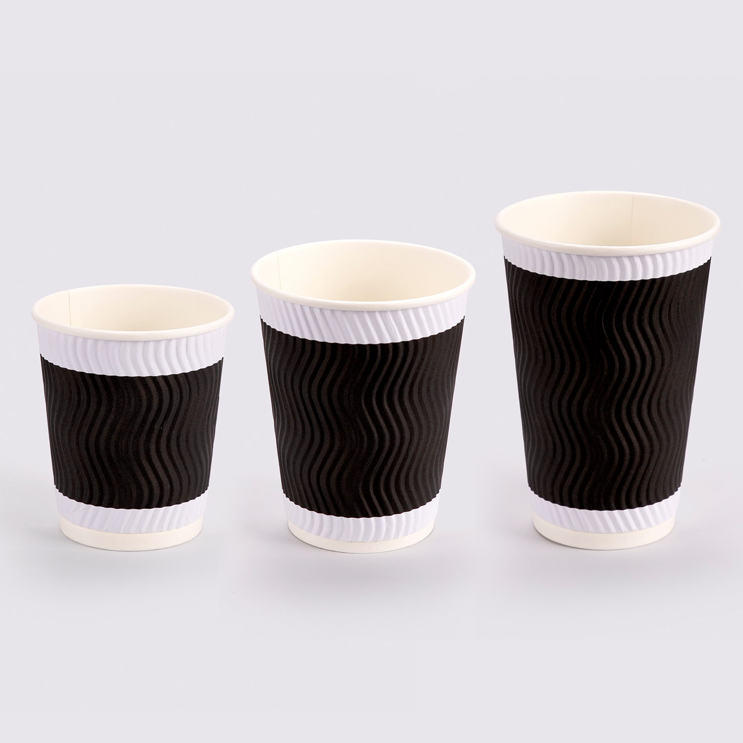 Disposable paper cup thickened black S-shaped coffee cup, thermal insulation and anti scalding cup, hot drink milk cup