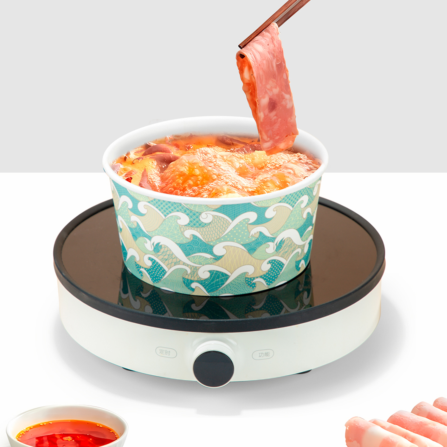 Disposable paper bowl, induction cooker can be used for paper bowl, Korean instant noodle bowl