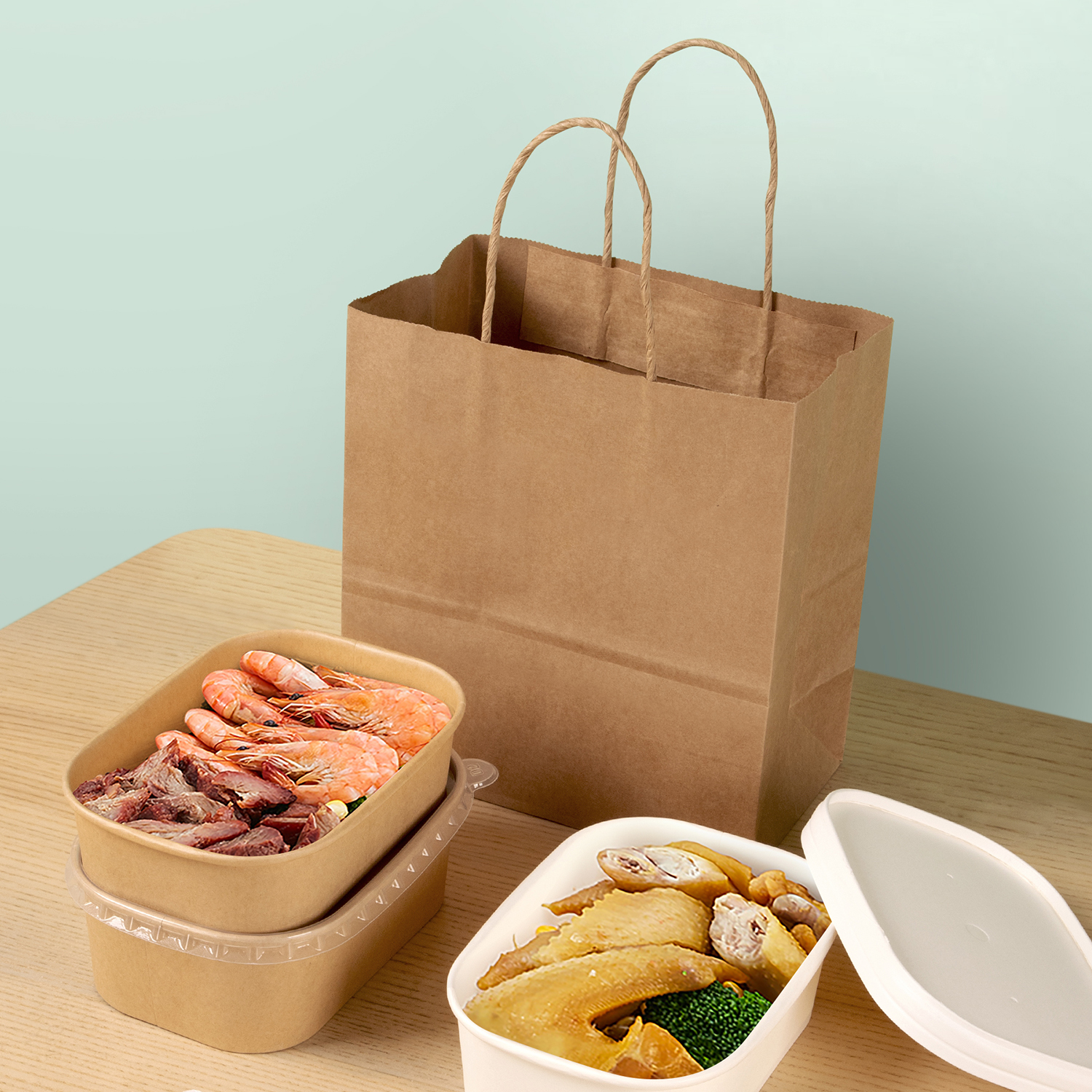 Food Kraft Paper Bag Bread Bag Toast Toast Bag West Point Bag Takeout Packed Snack Packing Bag 200
