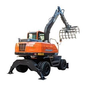 Cotton Grapple Excavator With bulldozer And Oustrigger