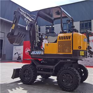 Ekskavator mini beroda JG30S 3T digunakan untuk utilitas perkotaan