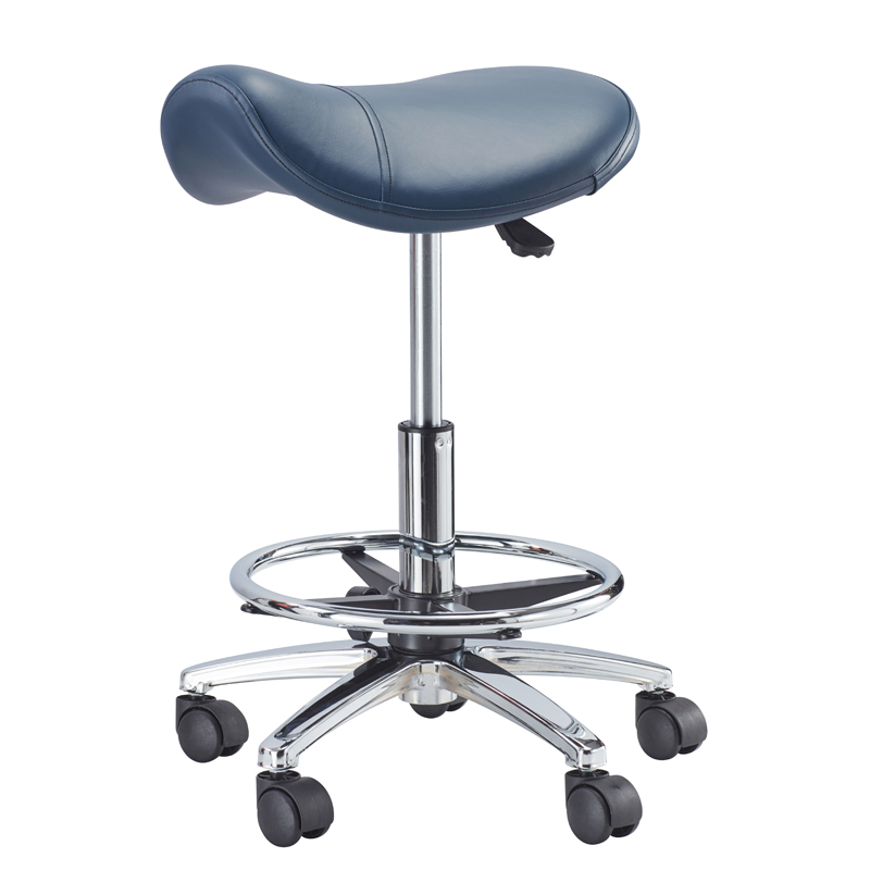 Saddle stool with foot rest