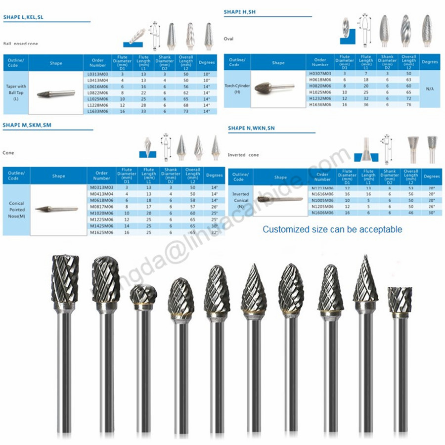 Standard Cemented Carbide Rotary Burr And Deburring Tools