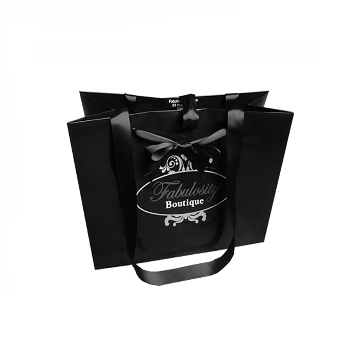 supply custom black paper bags printing wholesale factory