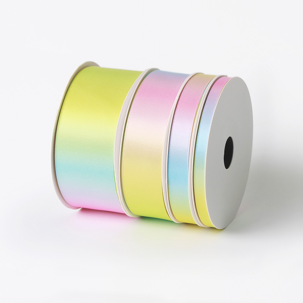 Light Color Ombre Rainbow Satin Ribbon
