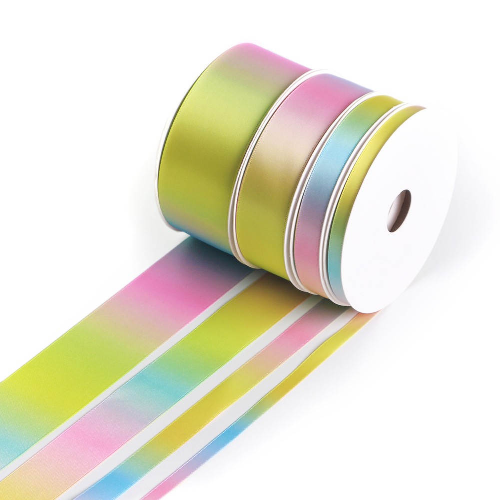 Light Color Ombre Rainbow Satin Ribbon