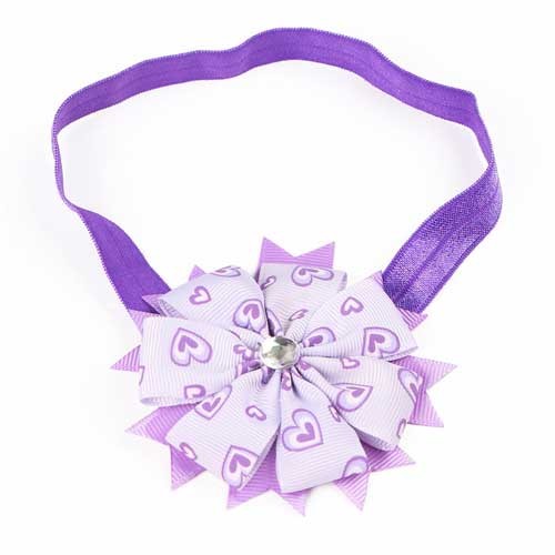 Elastisches Polyester-Band-Bogen-Stirnband-Blume für Babys und Mädchen