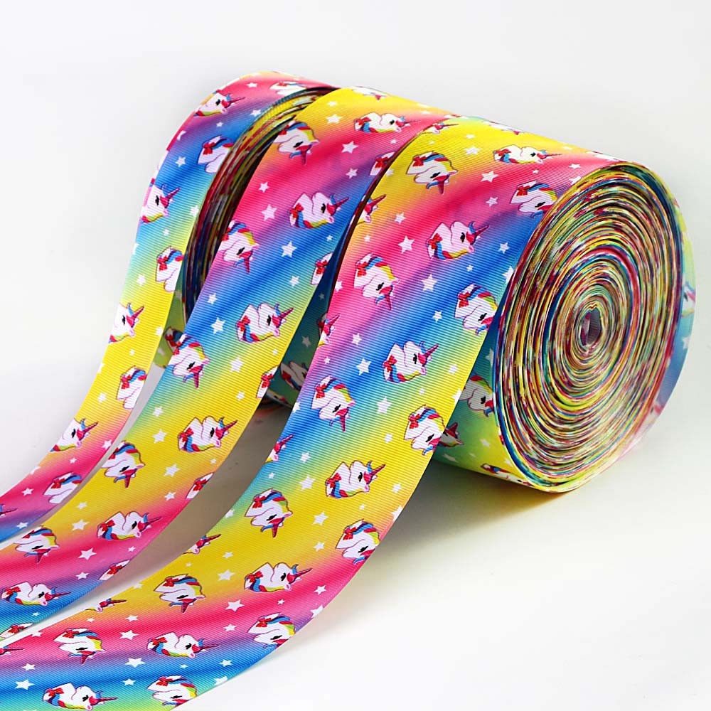 Cartoon Printed Polyester Ribbon for Christmas Decoration