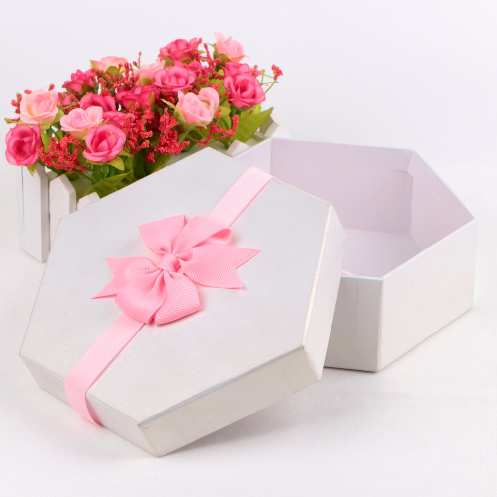 Custom pink ribbon bows grosgrain ribbon packaging boxes ribbon