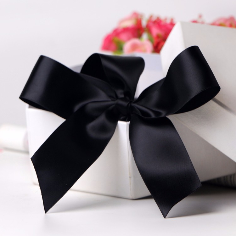 Custom foldable paper gift bags ribbon black present ribbon bow